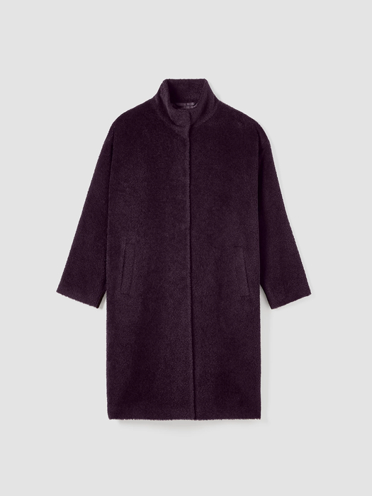 Sheared Suri Alpaca Stand Collar Coat