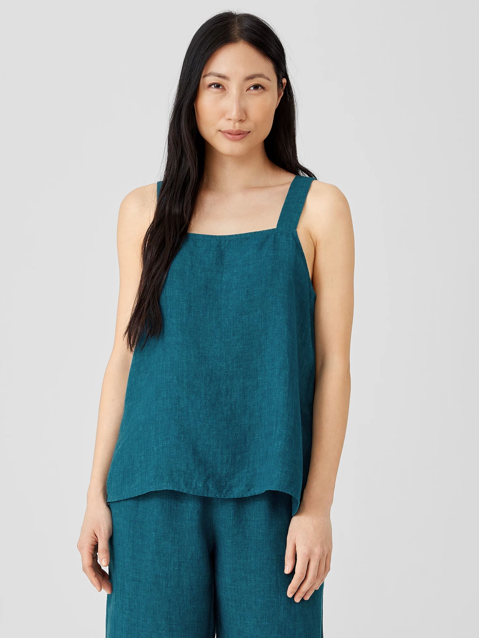 Washed Organic Linen Delave Tank