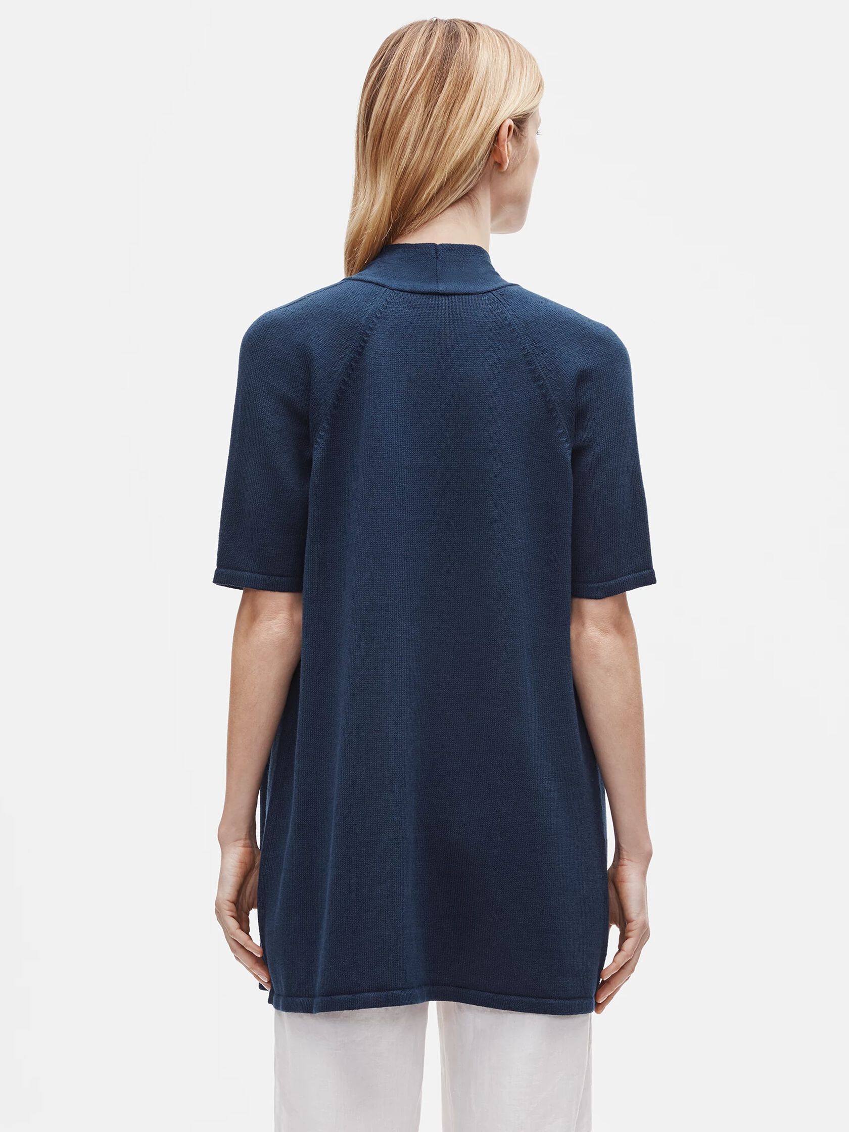 Organic Linen Cotton Short-Sleeve Cardigan