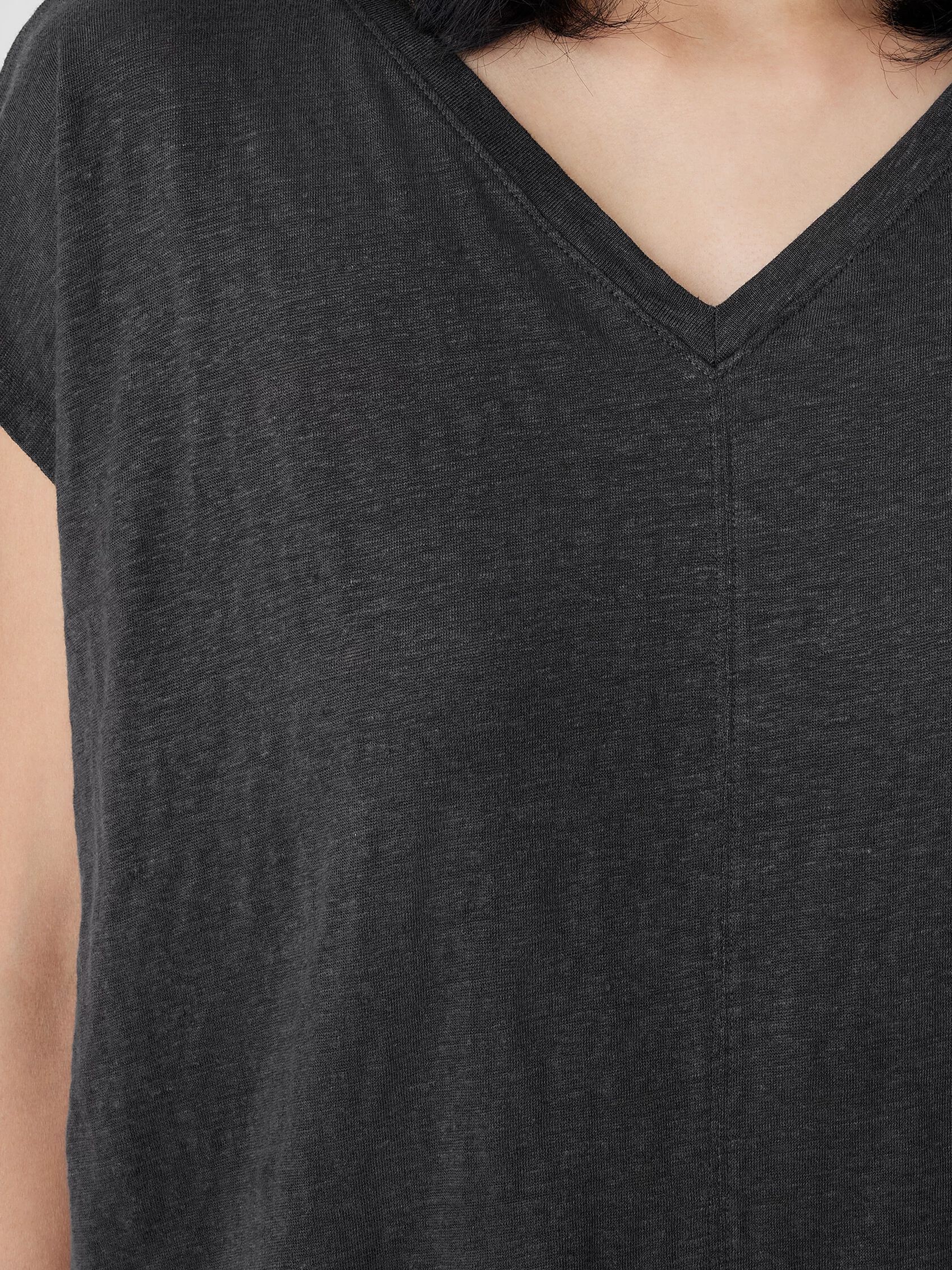 Organic Linen Jersey V-Neck Tee