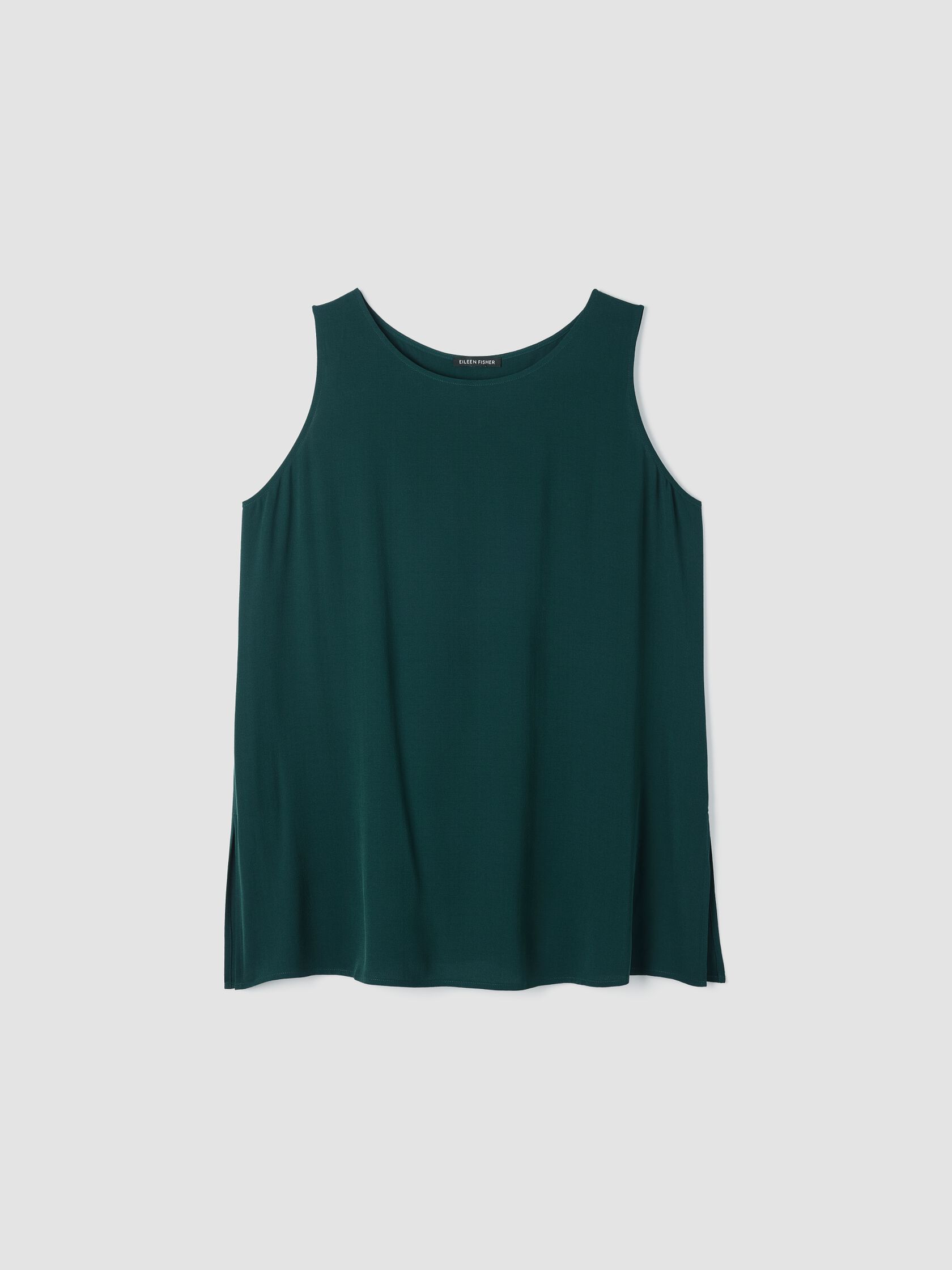 Silk Georgette Crepe Ballet Neck Long Tank