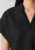 Organic Handkerchief Linen Notch Collar Top