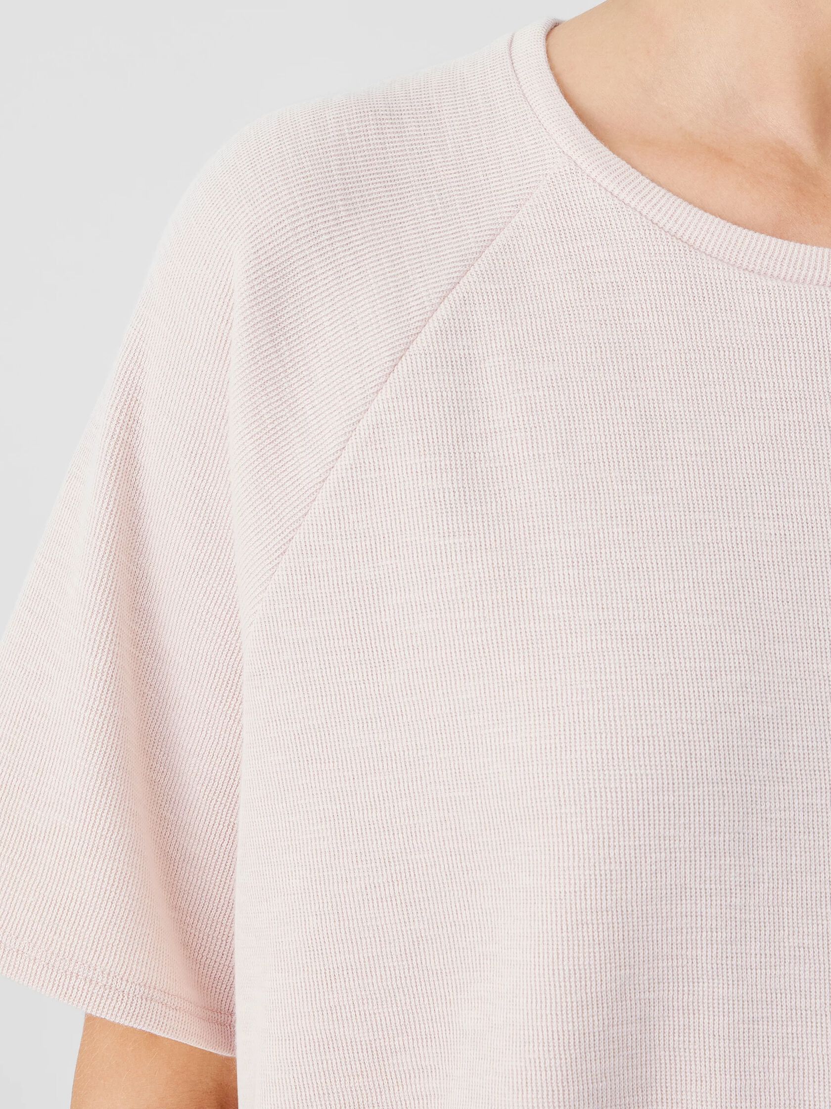 Organic Cotton Slubby Rib Knit Elbow-Sleeve Top