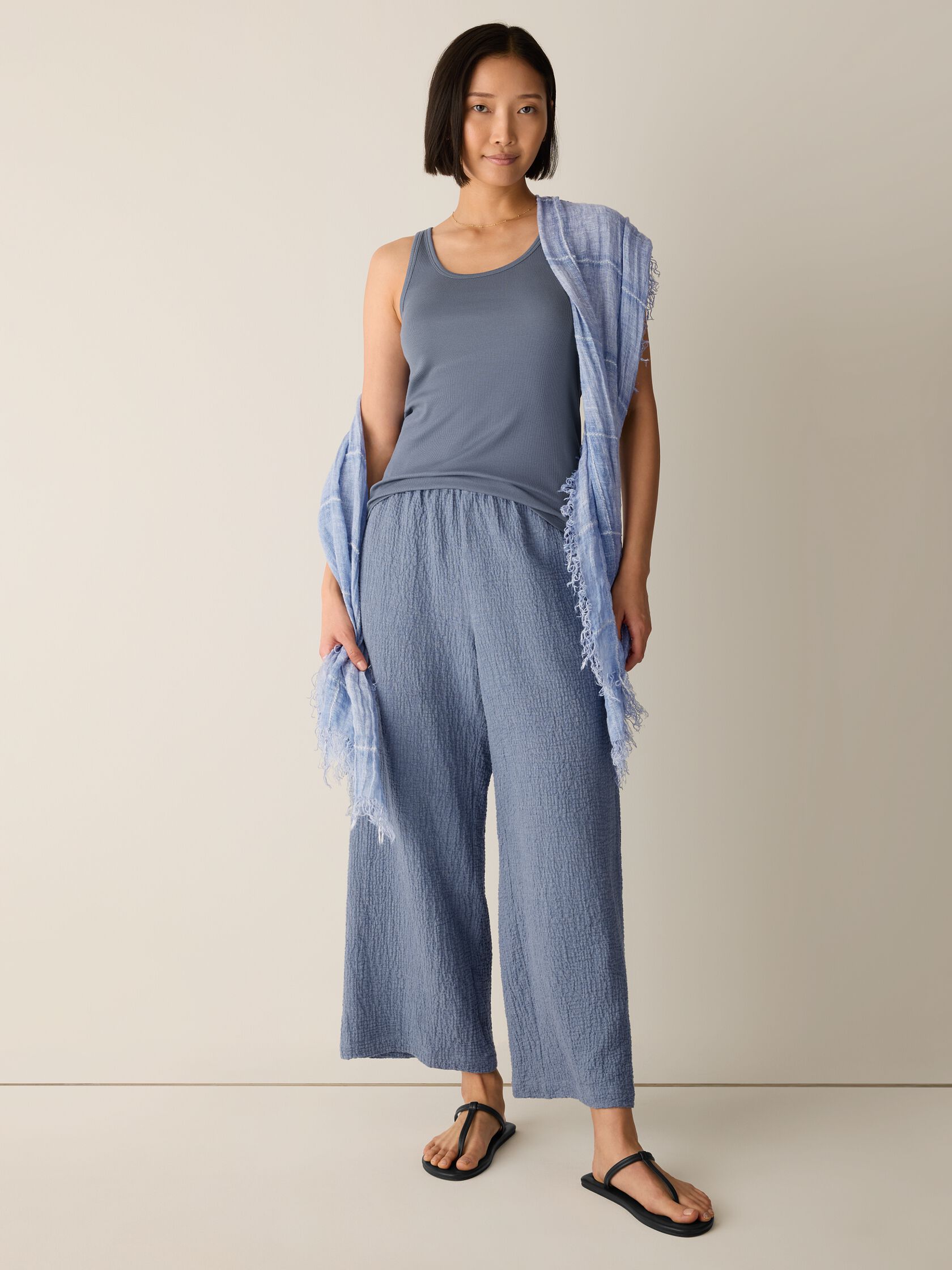 Organic Cotton Stretch Rib Scoop Neck Tank