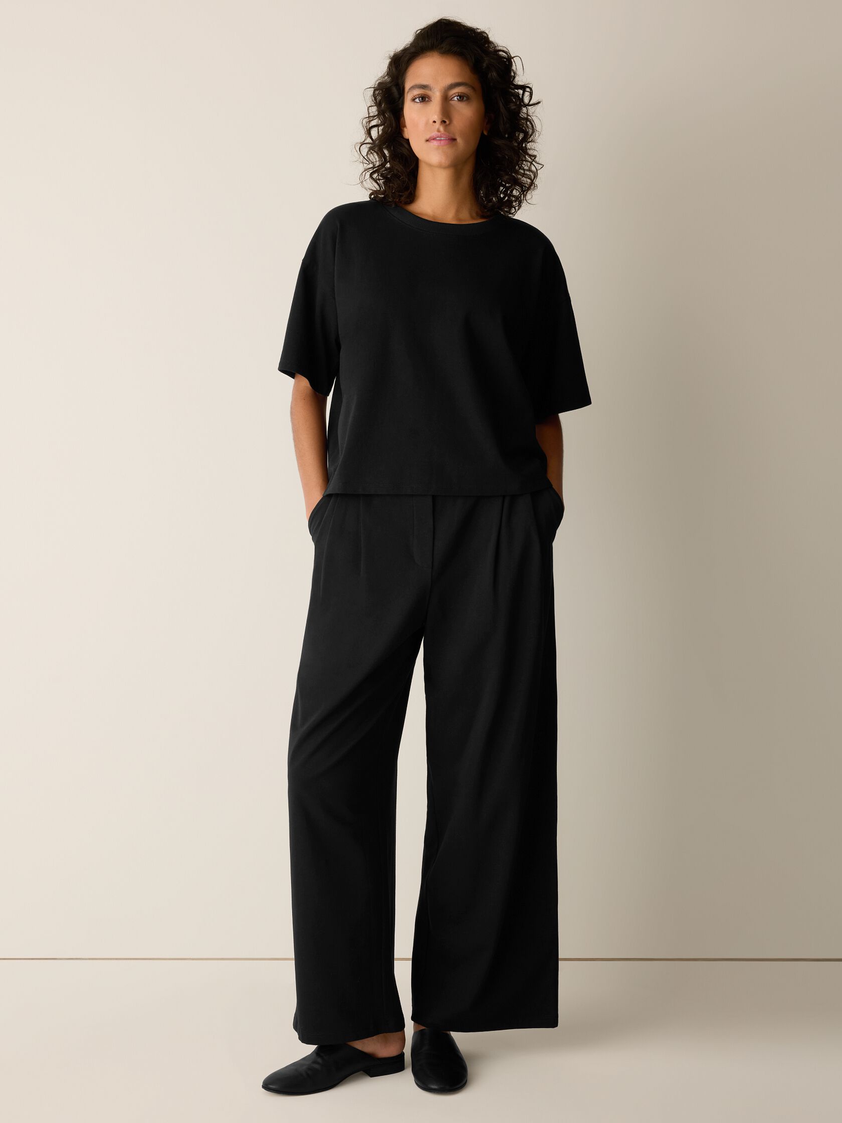 Pima Cotton Stretch Jersey Crew Neck Tee