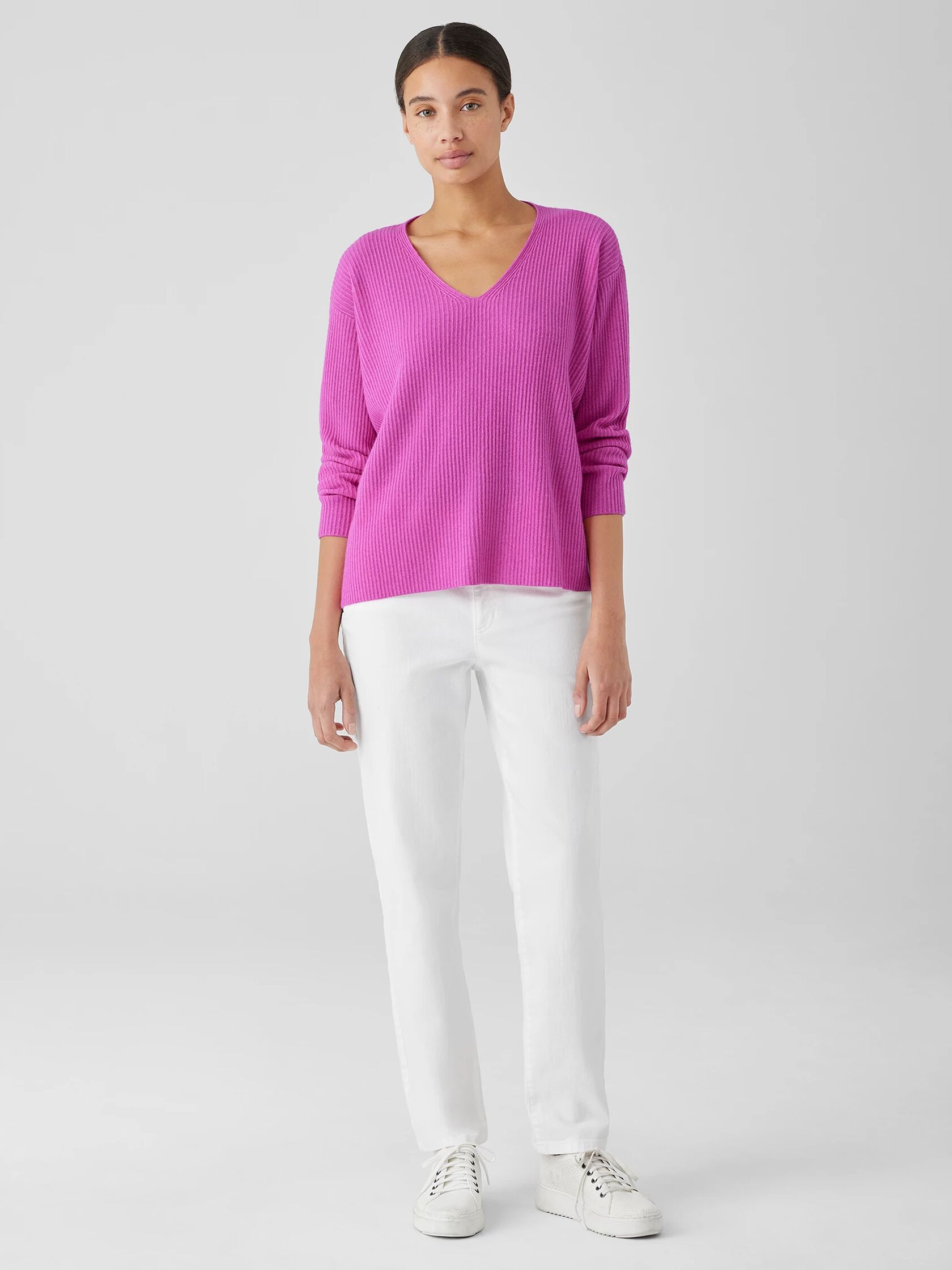 Italian Cashmere V-Neck Top