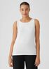Stretch Jersey Knit Jewel Neck Tank