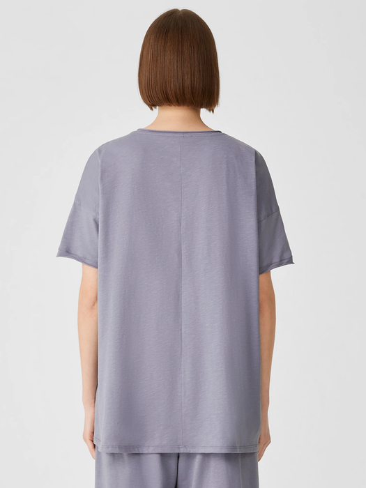 Slubby Organic Cotton Jewel Neck Sleep Tee