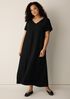 Silk Georgette Crepe V-Neck Dress