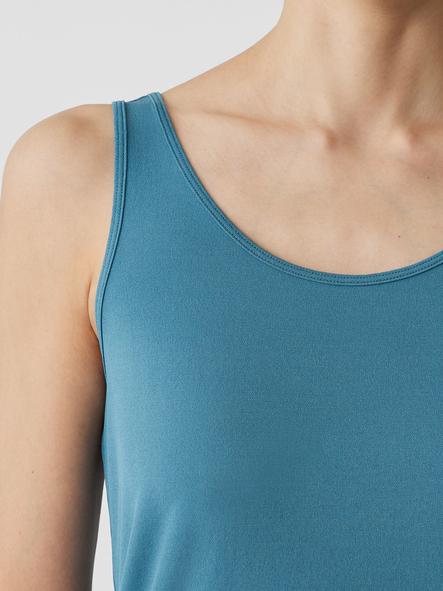 Stretch Silk Jersey Scoop Neck Tank