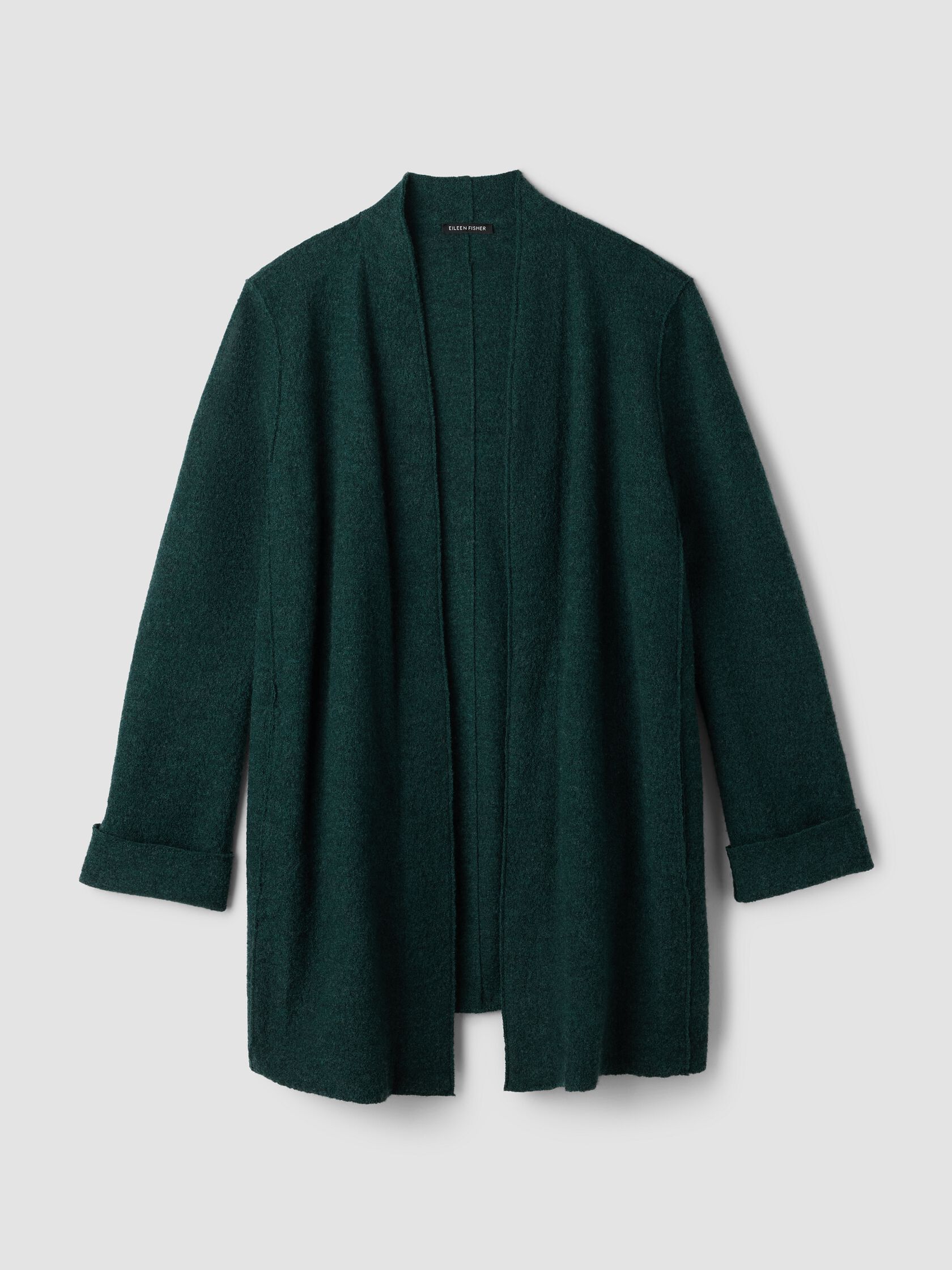 Lightweight Boiled Wool High Collar Jacket in Regenerative Wool