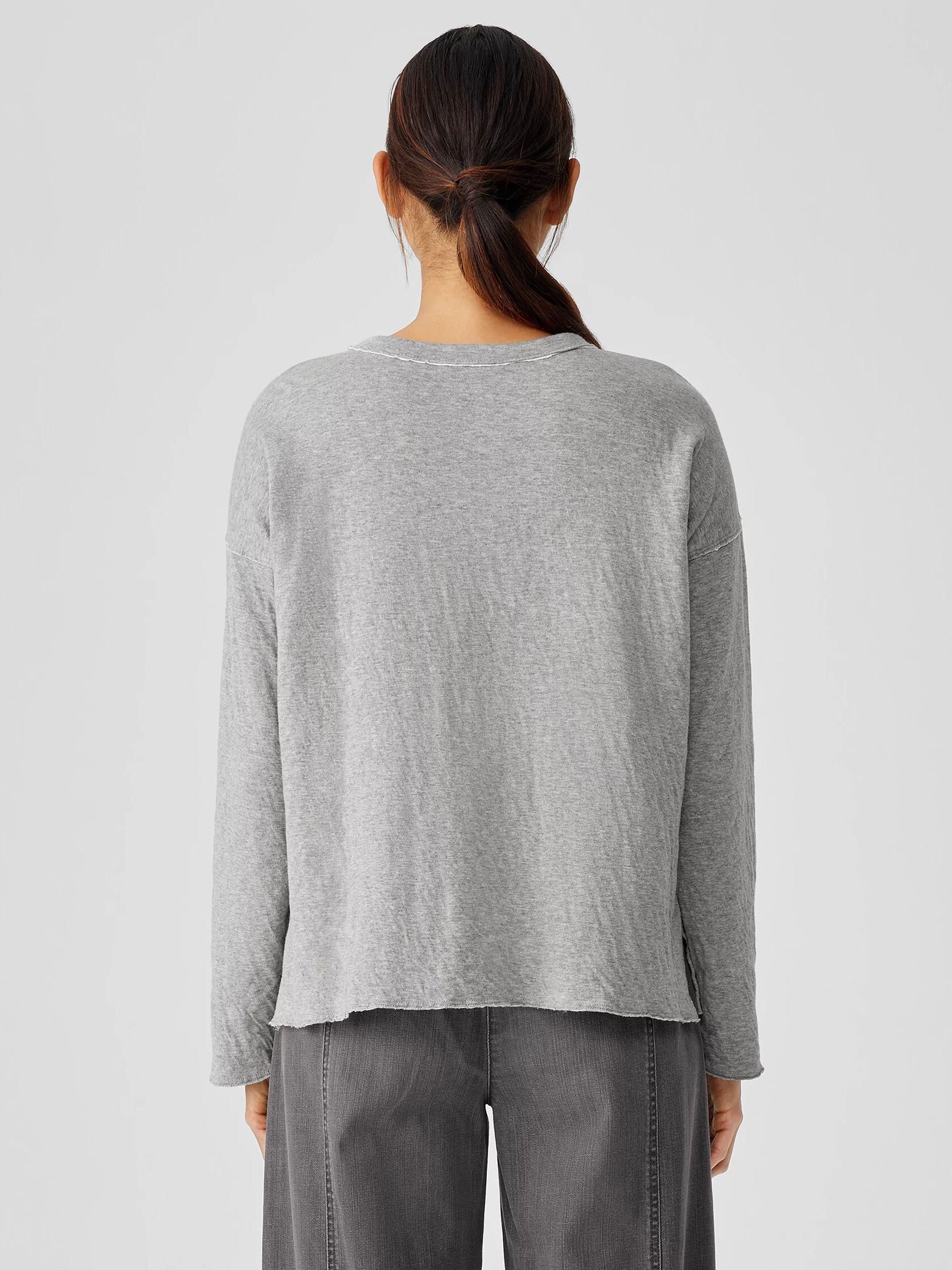 Double Layer Organic Cotton Crew Neck Top