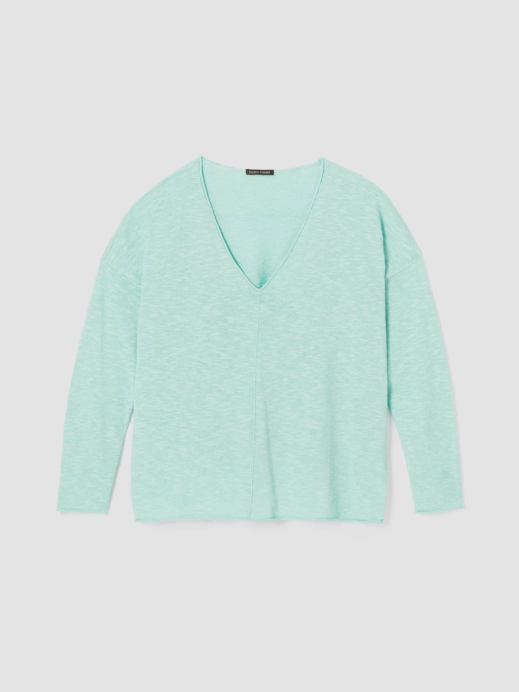 Organic Linen Cotton Slub V-Neck Top