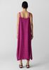 Puckered Organic Linen Plaid Square Neck Dress