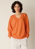 Garment-Dyed Organic Cotton Terry V-Neck Top