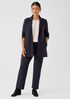 Washable Flex Ponte Notch Collar Long Blazer