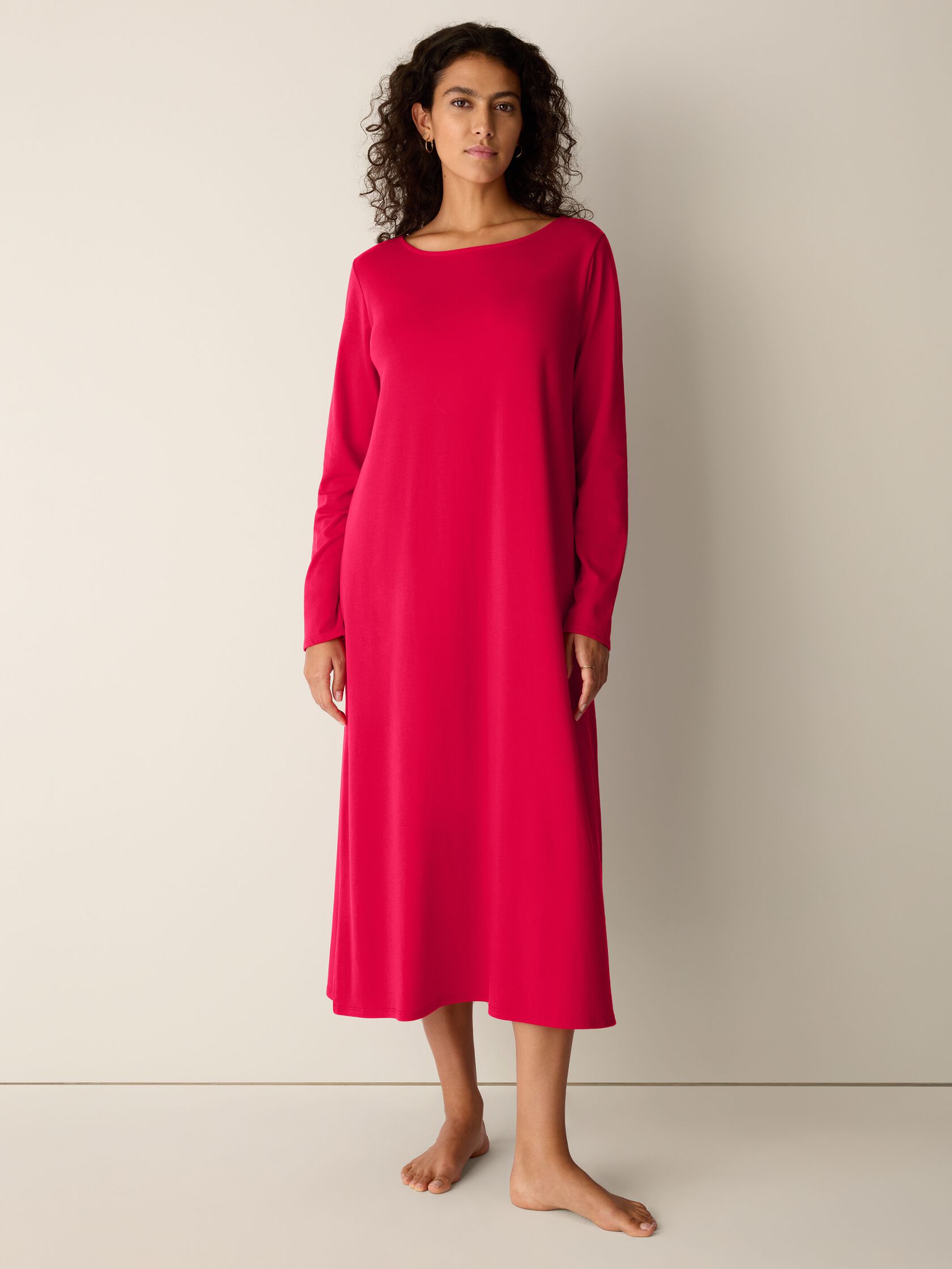 Organic Cotton Interlock Bateau Neck Sleep Dress
