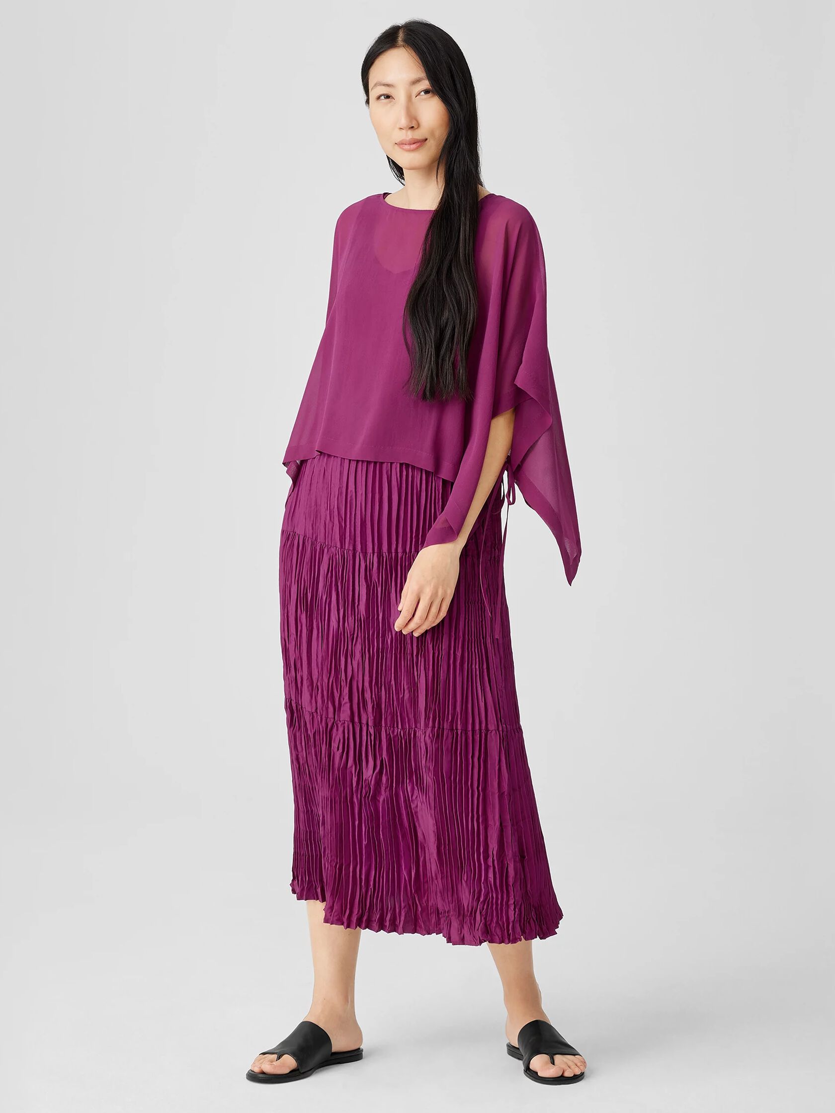 Sheer Silk Georgette Poncho