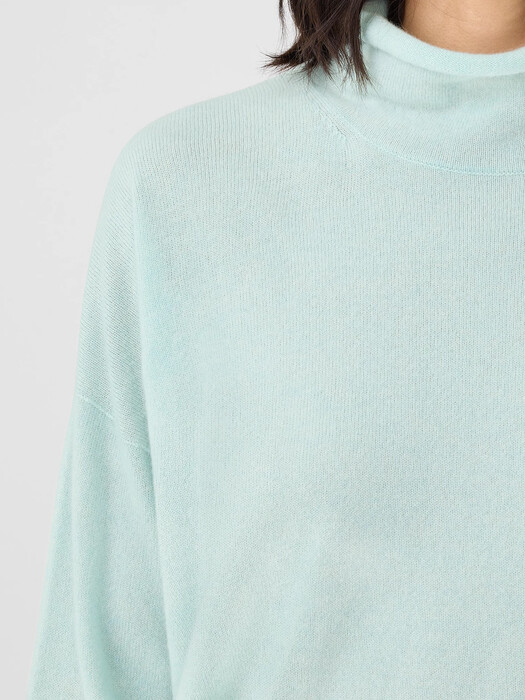 Italian Cashmere Scrunch Neck Top