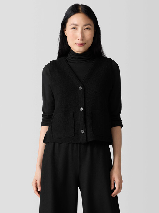 Lightweight Boiled Wool Vest in Regenerative Wool