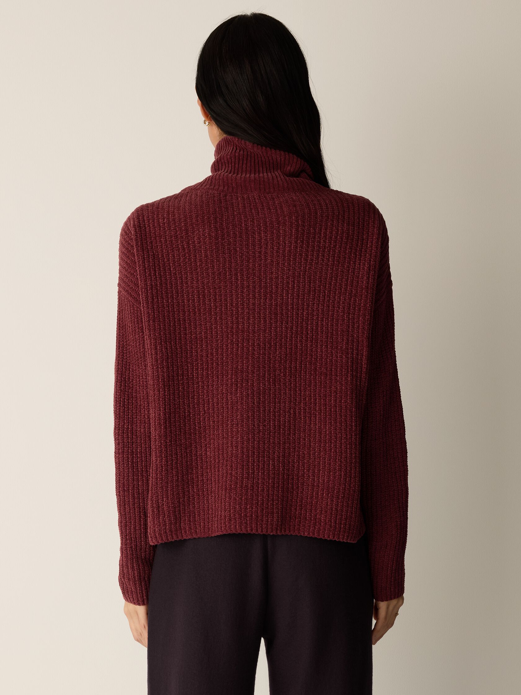 Organic Cotton Chenille Turtleneck Top