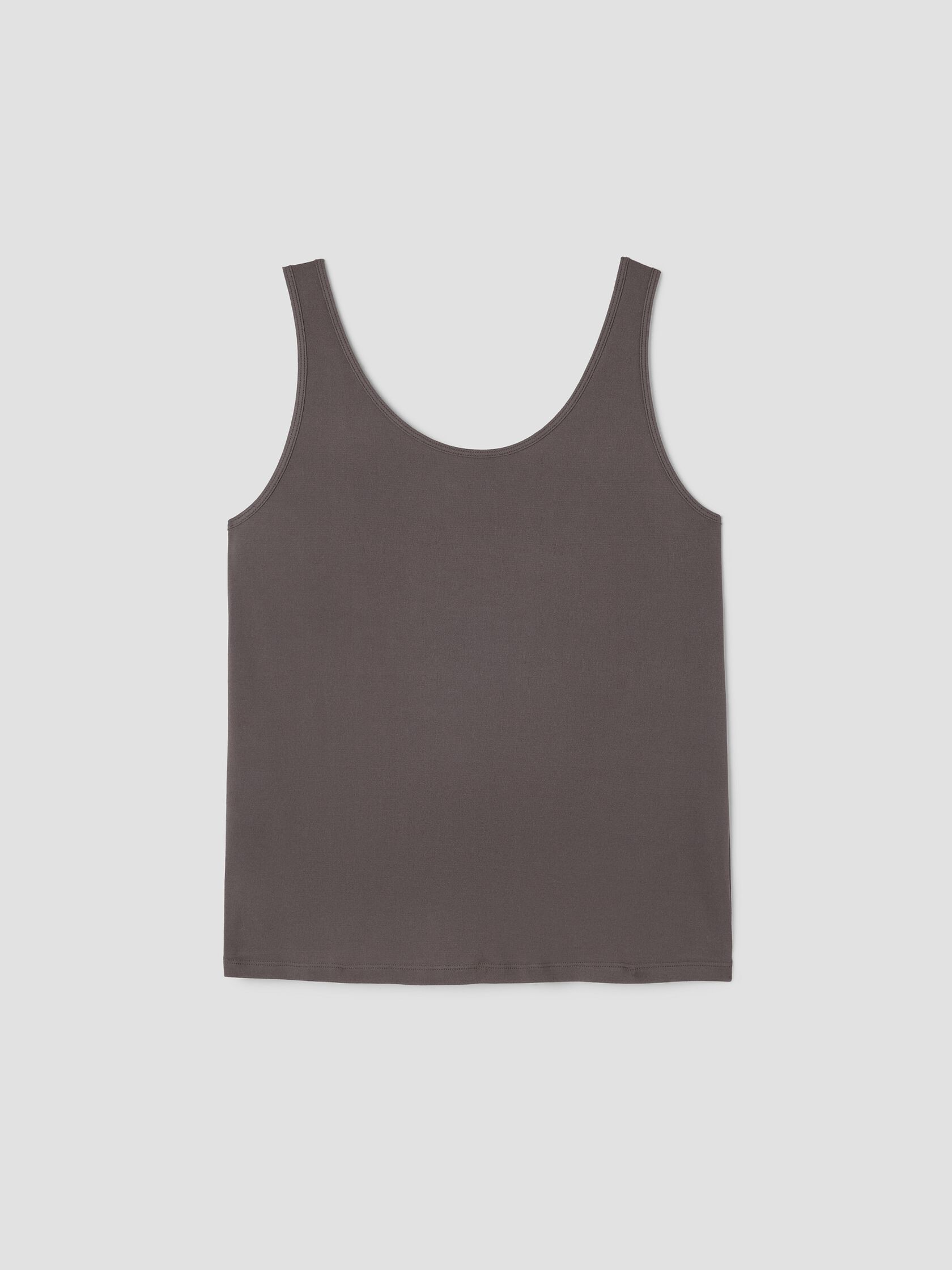 Stretch Silk Jersey Scoop Neck Tank