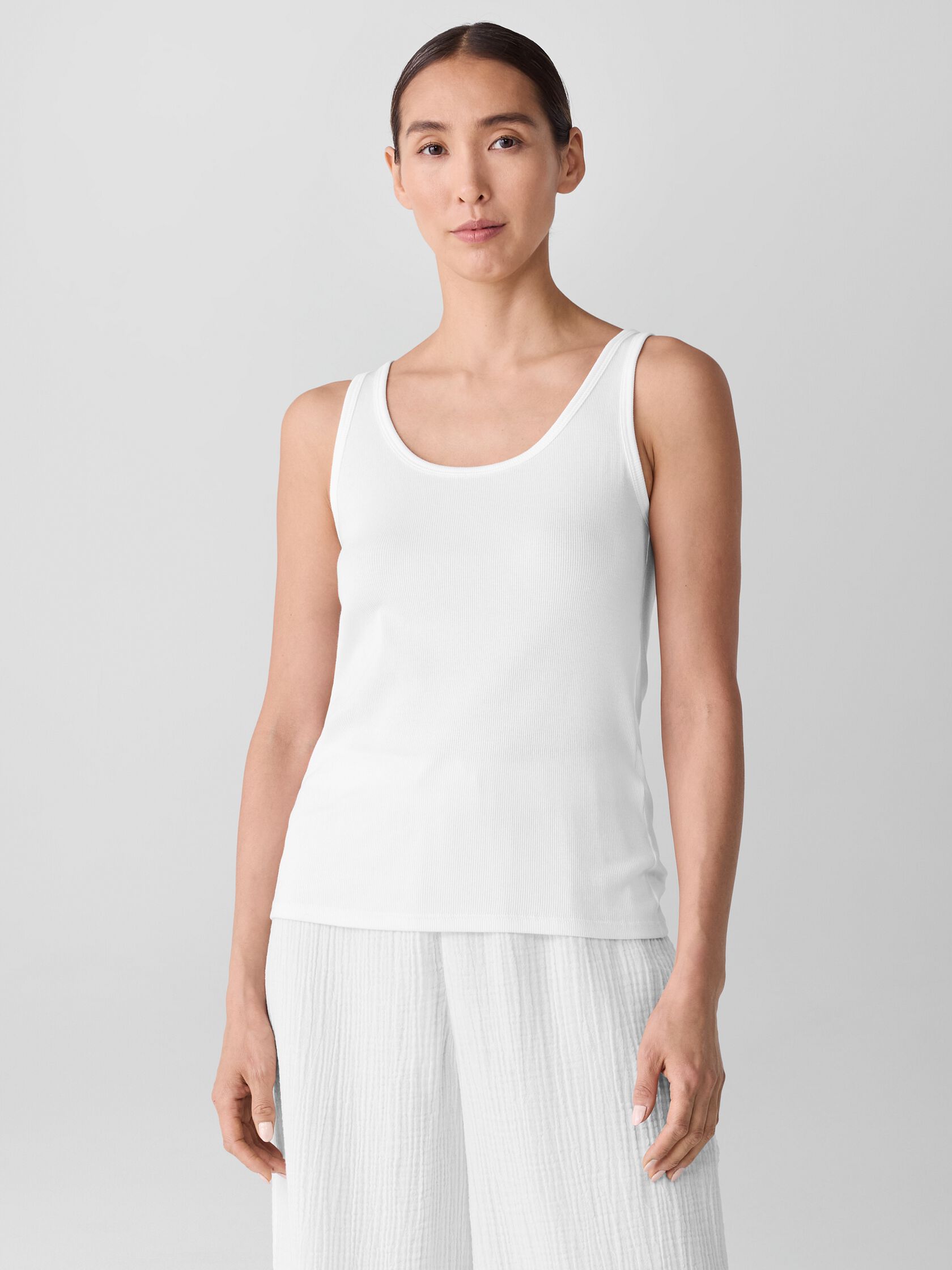 Organic Cotton Stretch Rib Slim Tank