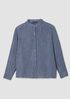 Textured Silk Jacquard Band Collar Shirt