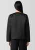 Linen Silk Satin Round Neck Jacket