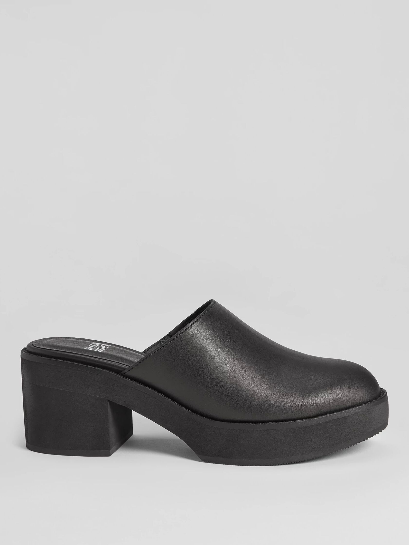 Hip Platform Leather Clog