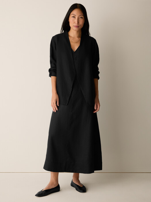 eileen fisher linen wrap dress Washed Organic Linen Delave Wrap Dress