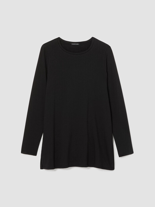 Cozy Brushed Terry Hug Jewel Neck Top