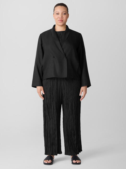 Textured Silk Weave Shawl Collar Jacket