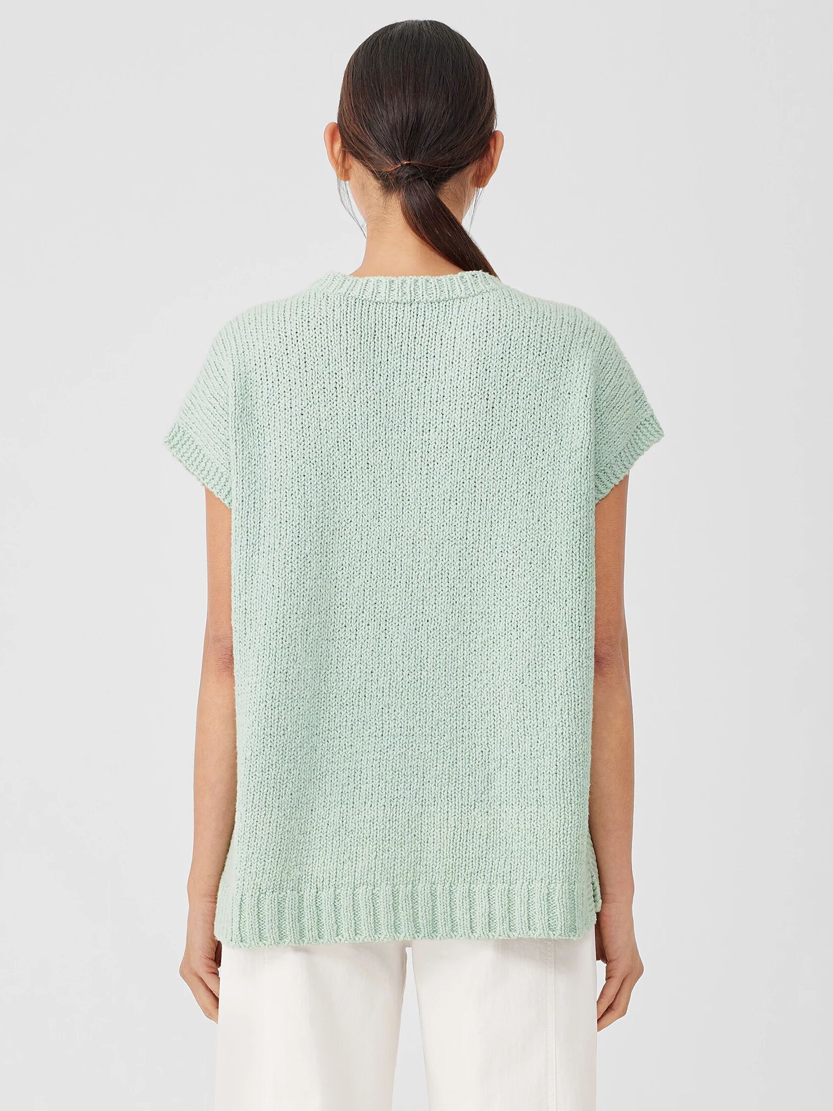 Peruvian Organic Cotton Crimp Crew Neck Top