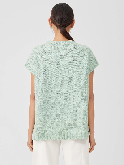 Peruvian Organic Cotton Crimp Crew Neck Top