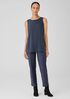Silk Georgette Crepe Ballet Neck Tank