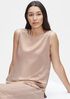 Stretch Silk Charmeuse Round Neck Shell