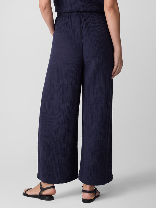 Organic Cotton Lofty Gauze Wide-Leg Pant
