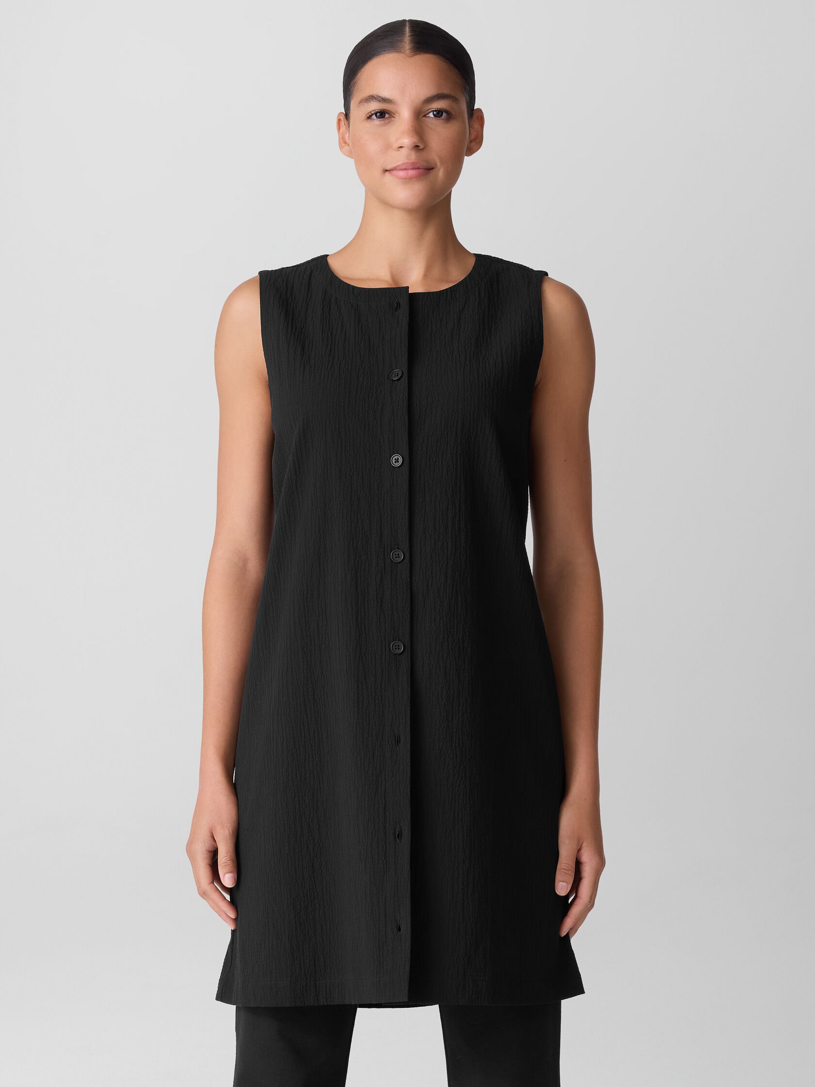 Organic Cotton Pucker Long Vest