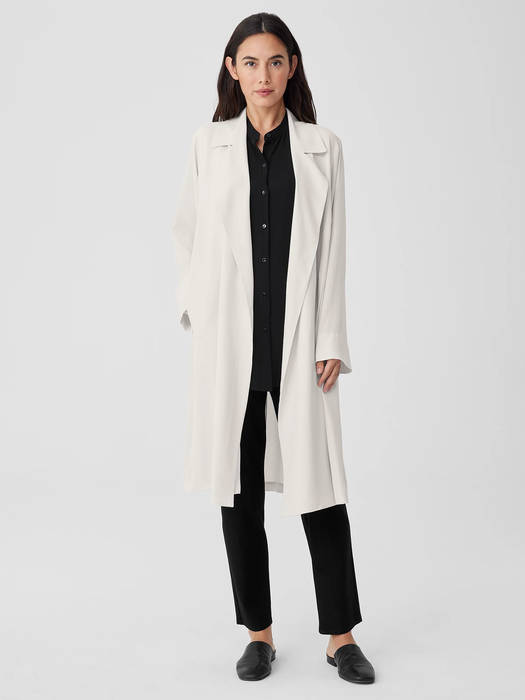 Silk Georgette Crepe Trench Coat | EILEEN FISHER