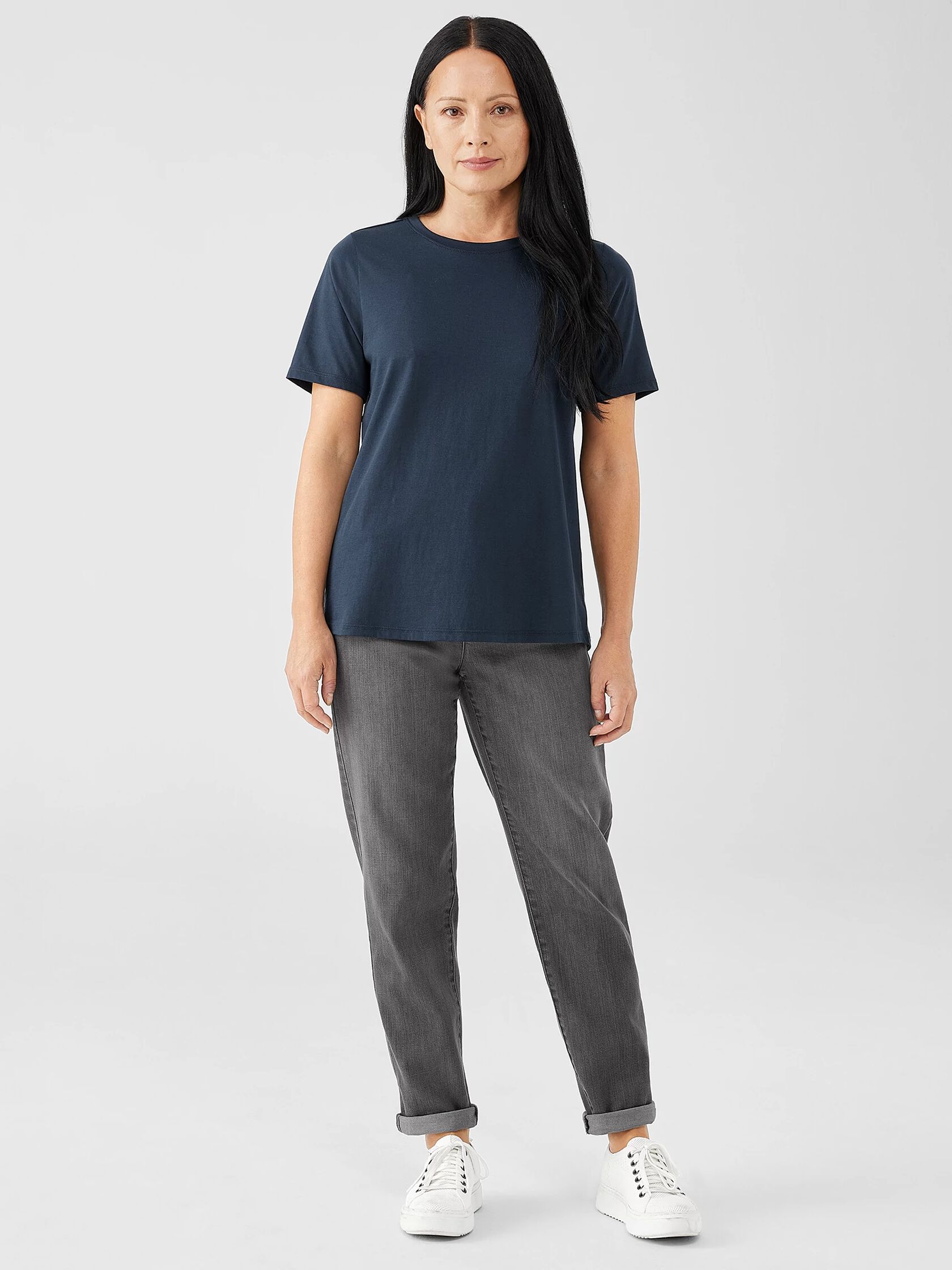 Organic Pima Cotton Jersey Round Neck Tee