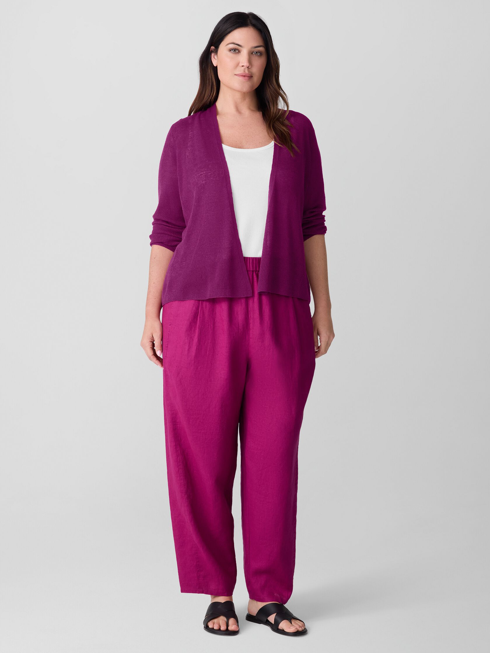 Organic Linen Cotton Cropped Cardigan