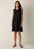 Crushed Silk Round Neck Dress