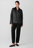 Eggshell Recycled Nylon Quilted Classic Collar Jacket