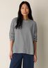 Striped Organic Cotton Slub Bateau Neck Top