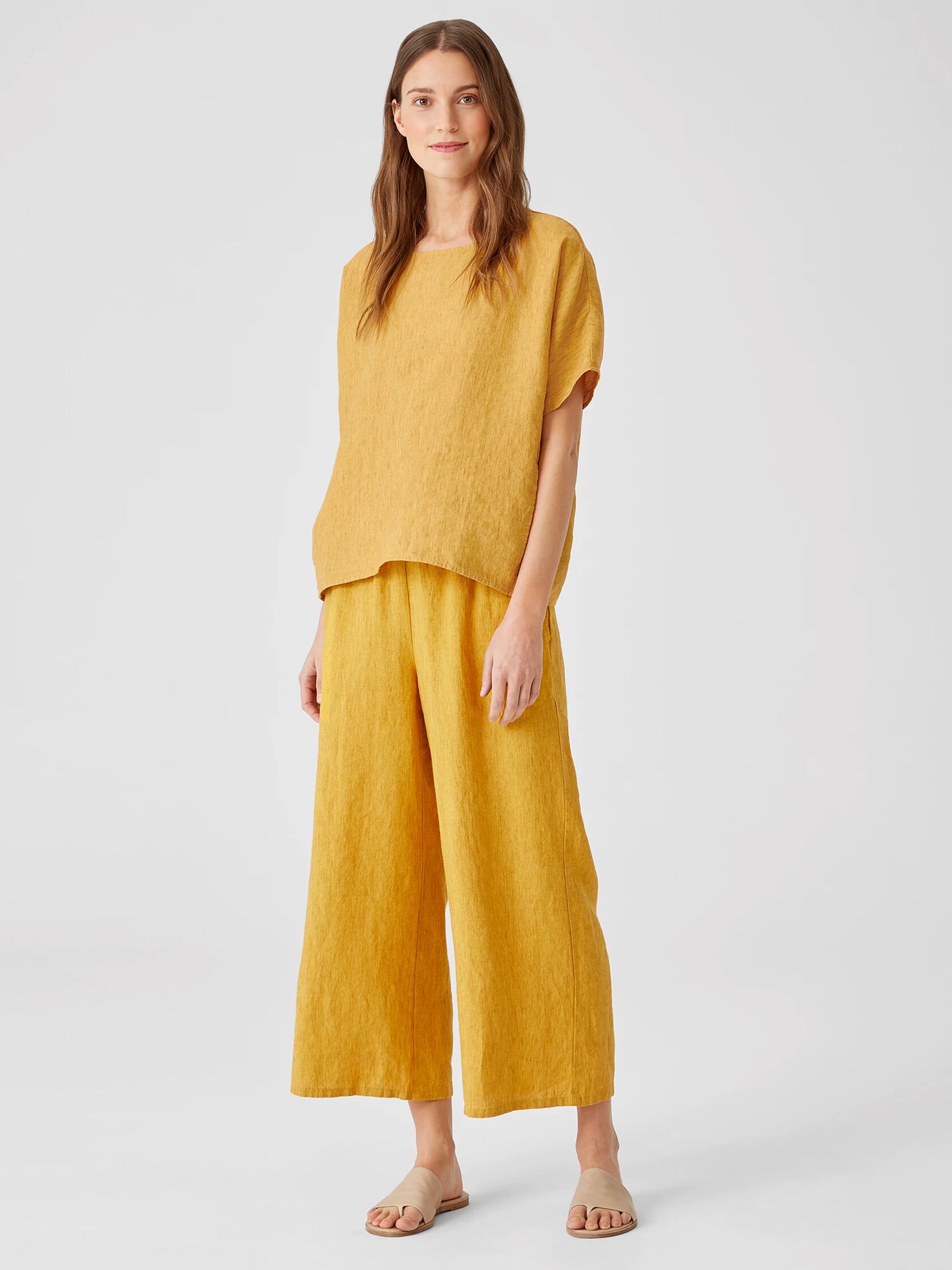 Washed Organic Linen Delave Top