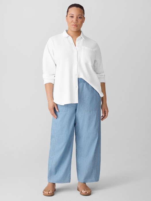Airy Organic Cotton Twill Wide-Leg Pant