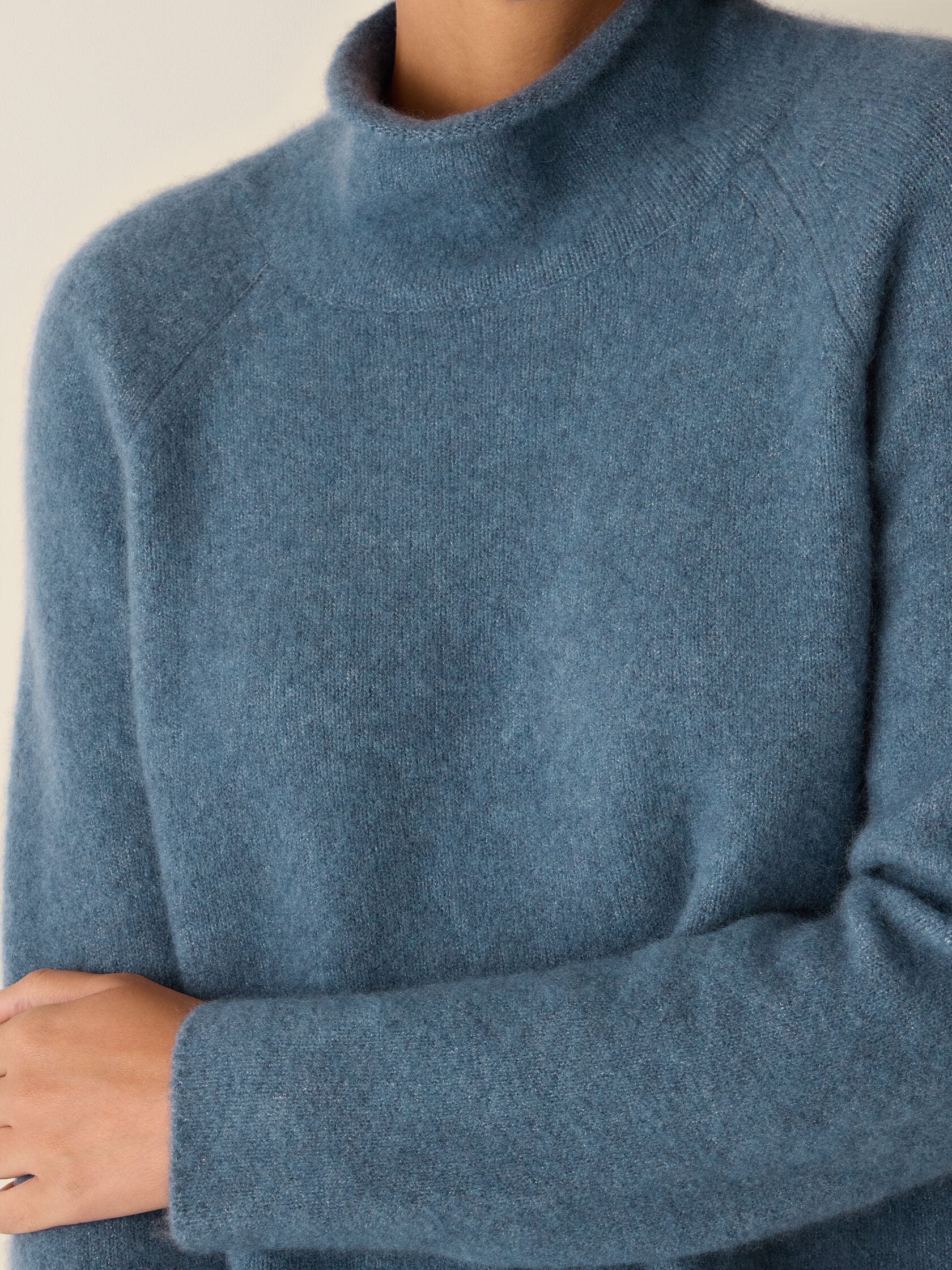 Cashmere Silk Boucle Bliss Turtleneck Top