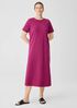 Pima Cotton Stretch Jersey Crew Neck Dress