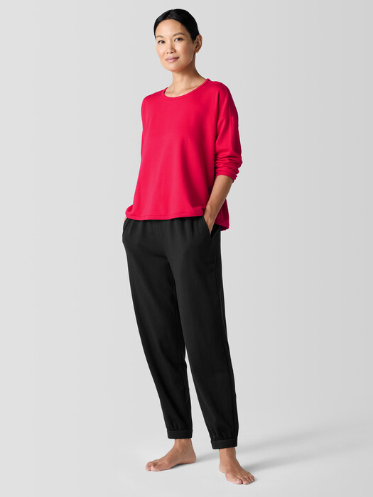 Cozy Brushed Terry Hug Round Neck Box-Top